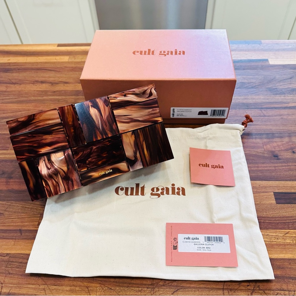 Cult Gaia Marble Brown Clutch - Picture 13 of 14